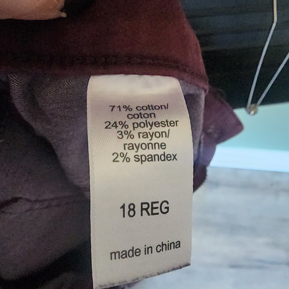 M Jeans by Maurices Skinny Mid Rise Side Maroon Size 18R - Picture 6 of 8
